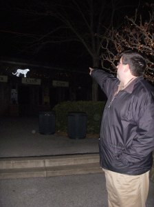 Josh points out the crystal Jaguar